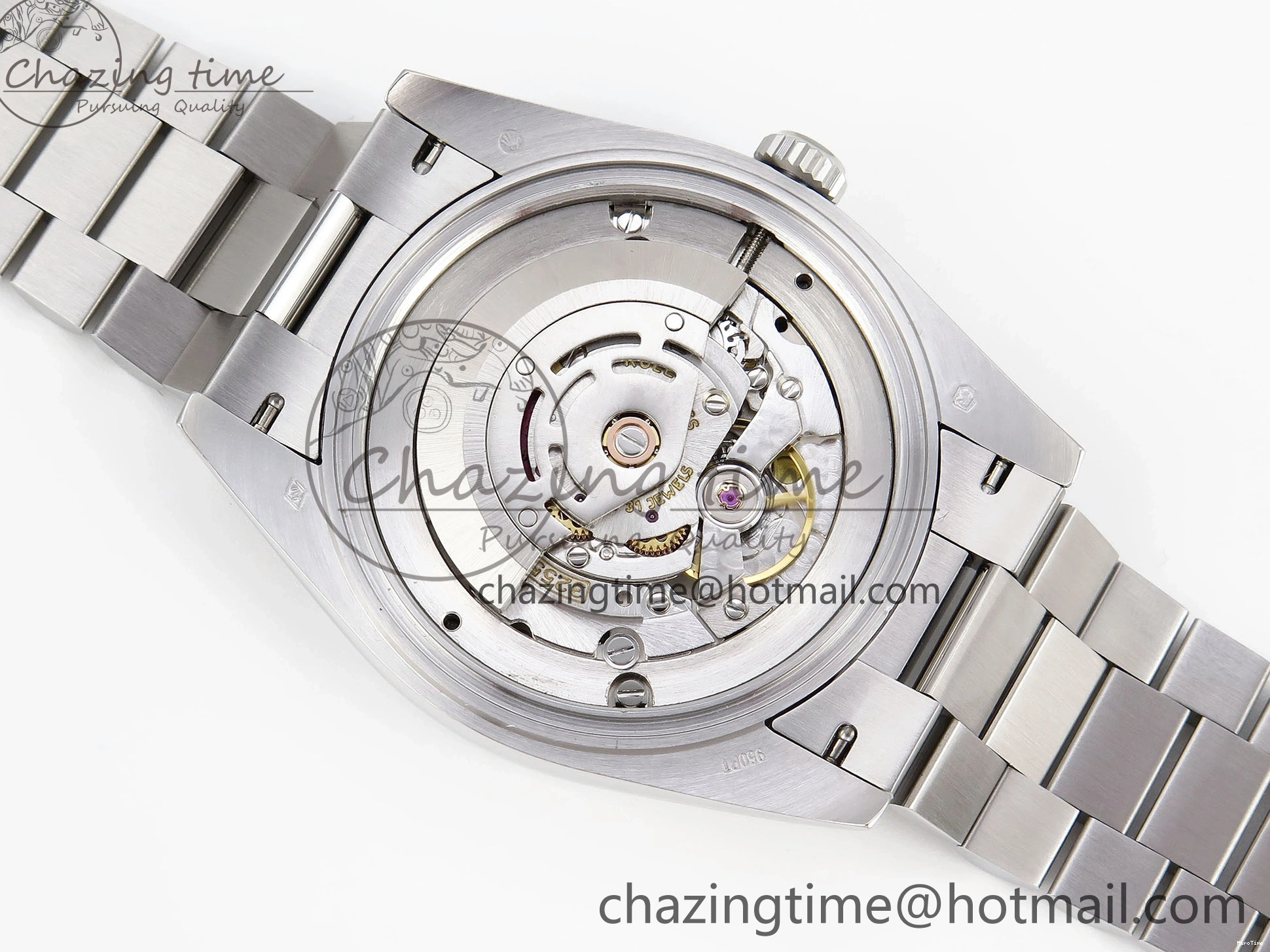 MiroTime 0426 QuickDry DayDate 40 SS GSF Gain Weight Blue Roman Dial Diamonds Bezel on President Bracelet A 1917